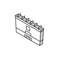 schulgebäude isometrische symbolvektorillustration vektor