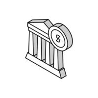 finanziell Gebäude Bank isometrisch Symbol Vektor Illustration