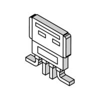 slå samman Utrustning övervakning isometrisk ikon vektor illustration