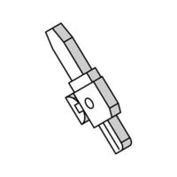 Löten Eisen zum Plastik Rohre Werkzeug isometrisch Symbol Vektor Illustration