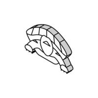 sköldpadda tropisk isometrisk ikon vektor illustration