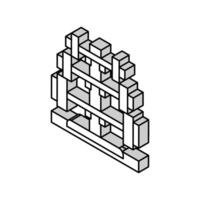 skivstång kuggstång isometrisk ikon vektor illustration