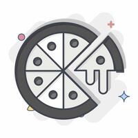 ikon pizza. relaterad till snabb mat symbol. komisk stil. enkel design redigerbar. enkel illustration vektor