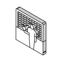 Torwart Fußball isometrisch Symbol Vektor Illustration