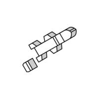 Rakete Krieg Waffe isometrisch Symbol Vektor Illustration