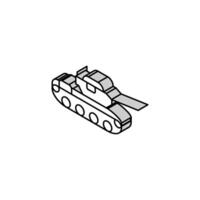 Panzer Maschine isometrisch Symbol Vektor Illustration