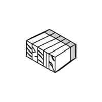 Brettschichtholz Holz isometrisch Symbol Vektor Illustration