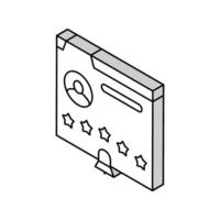 Zeugnis Bedienung und Waren isometrisch Symbol Vektor Illustration