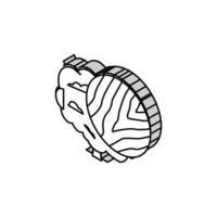 Nussbaum Holz isometrisch Symbol Vektor Illustration