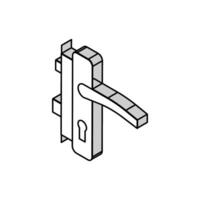 Tür Griff und sperren isometrisch Symbol Vektor Illustration