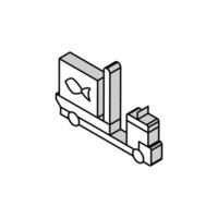 Thunfisch Transport isometrisch Symbol Vektor Illustration