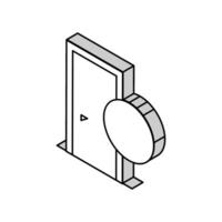 metallisch Material Tür isometrisch Symbol Vektor Illustration