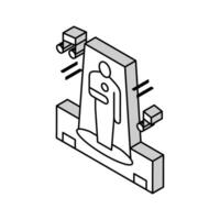 sångare prestanda låt på skede isometrisk ikon vektor illustration