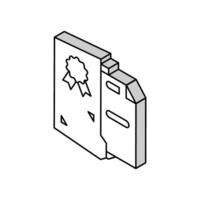 Patent Produkt oder Idee dokumentieren isometrisch Symbol Vektor Illustration