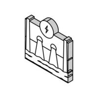 Wasserkraft Energie Konstruktion isometrisch Symbol Vektor Illustration