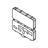 pistol fall isometrisk ikon vektor illustration