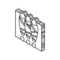 Thunfisch auf Schnitt Schreibtisch isometrisch Symbol Vektor Illustration