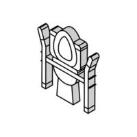toalett sittplats medicinsk isometrisk ikon vektor illustration