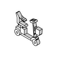 Roller medizinisch Fahrt isometrisch Symbol Vektor Illustration