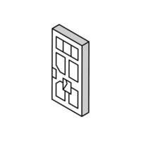 brevlåda i dörr isometrisk ikon vektor illustration