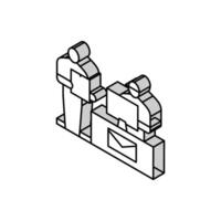 Post Bedienung isometrisch Symbol Vektor Illustration