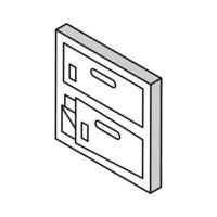 Postomat zum Brief isometrisch Symbol Vektor Illustration