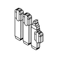 Textmarker Schreibwaren isometrisch Symbol Vektor Illustration