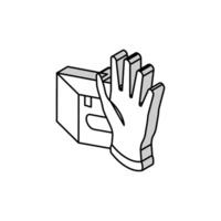 Handschuhe medizinisch isometrisch Symbol Vektor Illustration