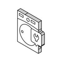 torktumlare maskin reparera isometrisk ikon vektor illustration