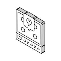 Gas Kochfeld Reparatur isometrisch Symbol Vektor Illustration