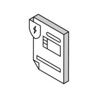 elektrisk säkerhet certifikat isometrisk ikon vektor illustration