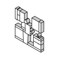 Küche Sanierung isometrisch Symbol Vektor Illustration