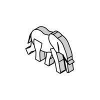 elefant djur- i Zoo isometrisk ikon vektor illustration
