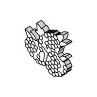 Himbeere Beere isometrisch Symbol Vektor Illustration