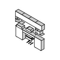 skåp möbel isometrisk ikon vektor illustration