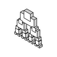 binär Entscheidung Diagramm isometrisch Symbol Vektor Illustration