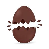 3d Ostern Eier. Eier gemacht von Schokolade. Süss Leckereien zu geben zu Kinder während das Ostern Ei Jagd Festival. 3d Vektor Illustration