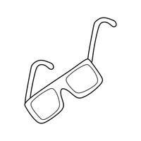 Brille Gekritzel Symbol. schwarz Gliederung Vektor Zubehör isoliert auf Weiß Hintergrund. Linie Kunst Sonnenbrille einfach Illustration, Vision Ausrüstung Element zum Optik Logo, Ferien Flyer, Grafik Design