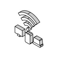 internet förbindelse enheter isometrisk ikon vektor illustration