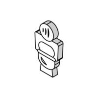 toalett kontaktlös isometrisk ikon vektor illustration