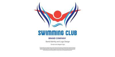 Schwimmen Logo Design zum Schwimmen Verein oder Grafik Designer vektor