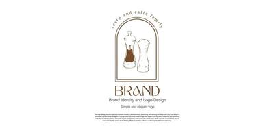 resaturant logotyp design och caffe för logotyp designer och webb utvecklare vektor