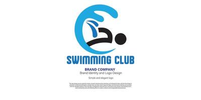 Schwimmen Logo Design zum Schwimmen Verein oder Grafik Designer vektor