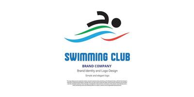 simning logotyp design för simning klubb eller grafisk designer vektor