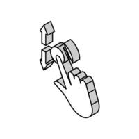 Geste Hand scrollen isometrisch Symbol Vektor Illustration