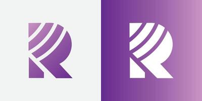 modern brev r tech logotyp design vektor