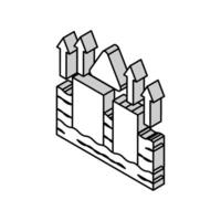 Meer Niveau Problem isometrisch Symbol Vektor Illustration