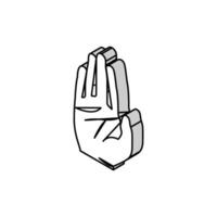 halt Hand Geste isometrisch Symbol Vektor Illustration