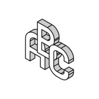 Alphabet ABC Englisch isometrisch Symbol Vektor Illustration