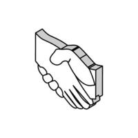 handslag med hand isometrisk ikon vektor illustration
